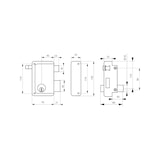 thumbnail of Serrure verticale en applique double entrée à tirage pour porte d'entrée, droit, 76x130mm, axe 45mm, noir, 3 clés - THIRARD