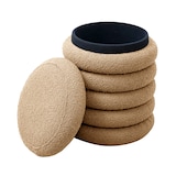 thumbnail of SVITA BLOSSOM XS Hocker mit Stauraum Sitzhocker Ottomane Boucle-Polster Beige