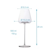 thumbnail of Intirilife 2x Wein Glas mit modernem Design - 500 ml Füllmenge - Weißwein Rotwein Glas Kelch Spülmaschinenfest Kristallglas stoßfest