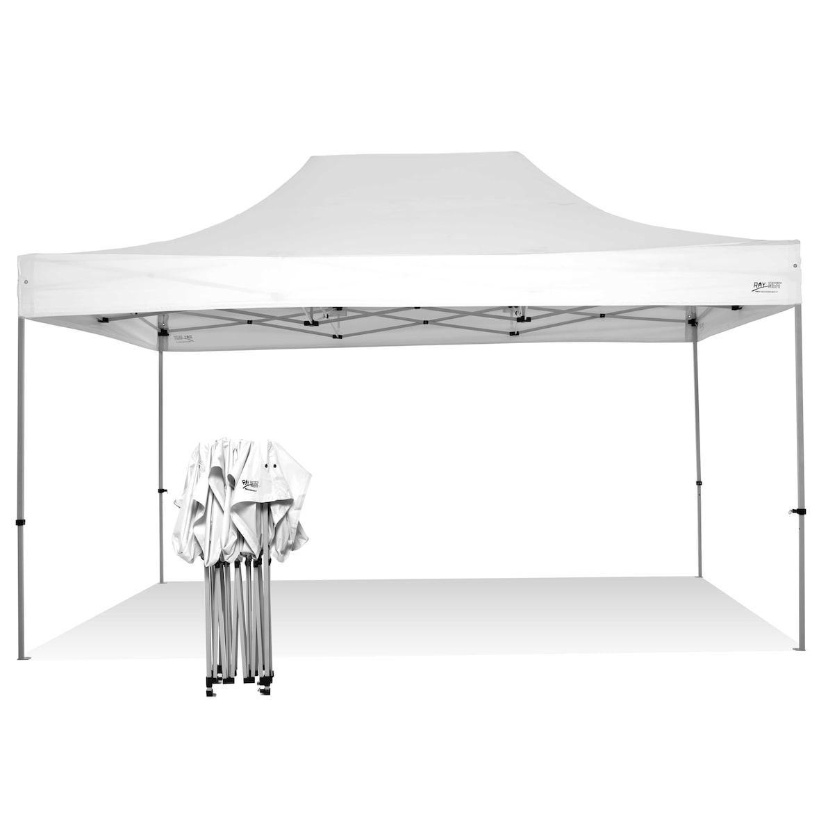 RAY BOT Gazebo pieghevole 3x4.5 bianco professionale senza laterali PVC 350g