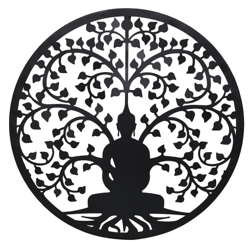 XXL Buddha Lebensbaum aus Metall Wanddeko Dekoration Wandbild Wandschmuck