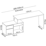 thumbnail of Dmora Scrivania Gardena, Scrittoio multiposizione da ufficio o cameretta, Tavolo da studio angolare multiuso, 139x92h75 cm, Rovere e Antracite