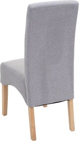 thumbnail of Esszimmerstuhl gepolstert | HxBxT 100x44x56cm | Sitzhöhe 48cm | Stoff/Textil MVG-zertifiziert | helle Beine |  Hellgrau | Küchenstuhl Stuhl