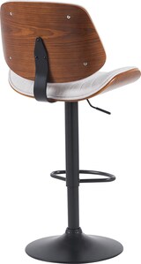 thumbnail of Barhocker LOSAN - Stoff Walnuss/creme 50x50x94 cm Beige Dunkelbraun Schwarz | Barstuhl Höhenverstellbar Mit Lehne Drehbar Tresenhocker Tresenstuhl