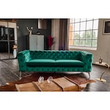 thumbnail of KAWOLA Sofa NARLA Chesterfield 3-Sitzer Velvet grün