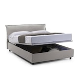 thumbnail of Dmora Letto matrimoniale Clorinda, Letto contenitore sfoderabile con testiera e giroletto contenitore imbottiti, con materasso Cm 160x200, Grigio