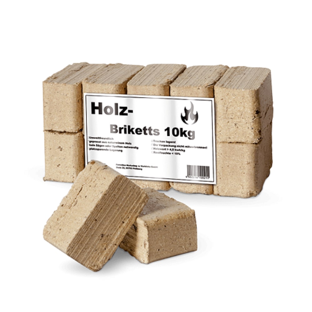 Ruf Holzbrikett 10kg Mischholzspähne rechteckige Form aus deutschen Wäldern helle Farbe 1x10kg