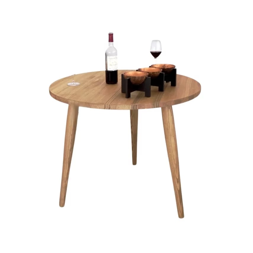 Ócrea Tisch mit 3 Beinen, rund, Massivholz - Natürliches und robustes Design für Heim und Gastgewerbe