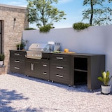 thumbnail of 4-delige stalen buitenkeuken met barbecue Oviala