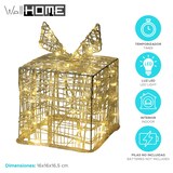 thumbnail of WellHome - Decoratieve kerstgeschenkdoos met 30 warmwitte micro-LED's 15x15x15cm
