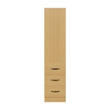 thumbnail of Merax Hochschrank 180 cm, Bücherregal, schlankes Sideboard für Bücher, Büro, Schlafzimmer und Wohnzimmer, integrierten Schubladen, Naturholzfarbe