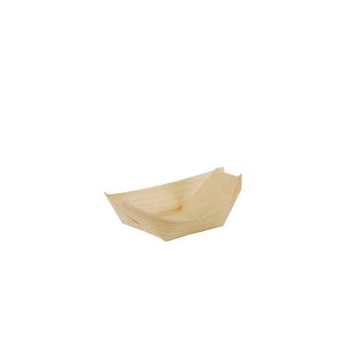 PAPSTAR 500 Fingerfood - Schalen, Holz "pure" 11 cm x 6,5 cm "Schiffchen"