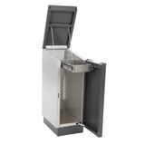 thumbnail of PROREGAL Feuersicherer Wertstoffsammler Connector Bin mit Hebedeckel | 55 Liter, HxBxT 81,6x30,3x45,2cm | Aluminium | Anthrazit / Grau