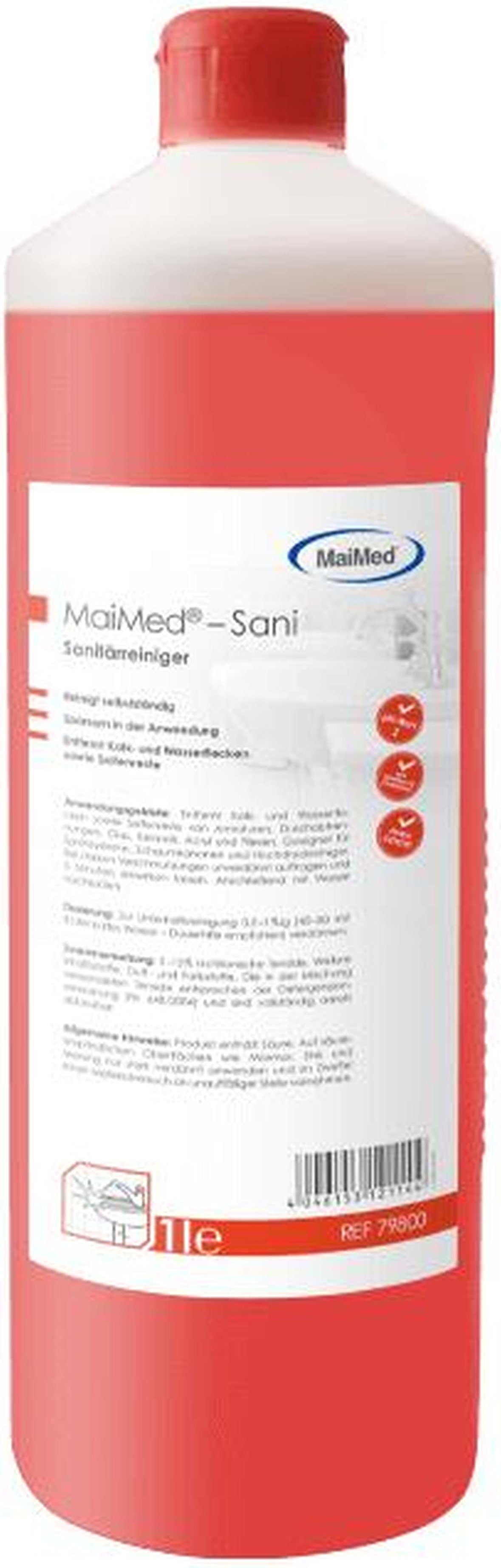 MaiMed Sani - Sanitärreiniger - 12 x 1 L - Reiniger