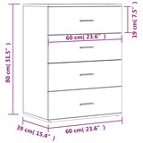 thumbnail of vidaXL Sideboards 2 Stk. Weiß 60x39x80 cm Holzwerkstoff
