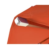 thumbnail of Gastronomie Holz-Sonnenschirm HWC-C57, Gartenschirm, Polyester/Holz 14kg, rund Ø3m Seilzug stoßsicher ~ terracotta