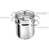 thumbnail of Kopf Pastatopf Makkaroni (Edelstahl, Induktion, Ø 20 cm, mit Siebeinsatz für Gemüse)