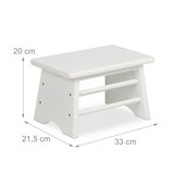 thumbnail of Relaxdays Fußbank Bambus, bis 100 kg, stabiler Tritthocker, HxBxT: 20 x 33 x 21,5 cm, Kinderhocker Bad, Hocker, weiß