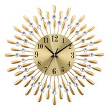 thumbnail of Home Nature Wohnkonzept Hotel Wanduhr Gold Vintage Strass Metall Design leise Uhr 37,5 cm Wohnzimmer Schlafzimmer