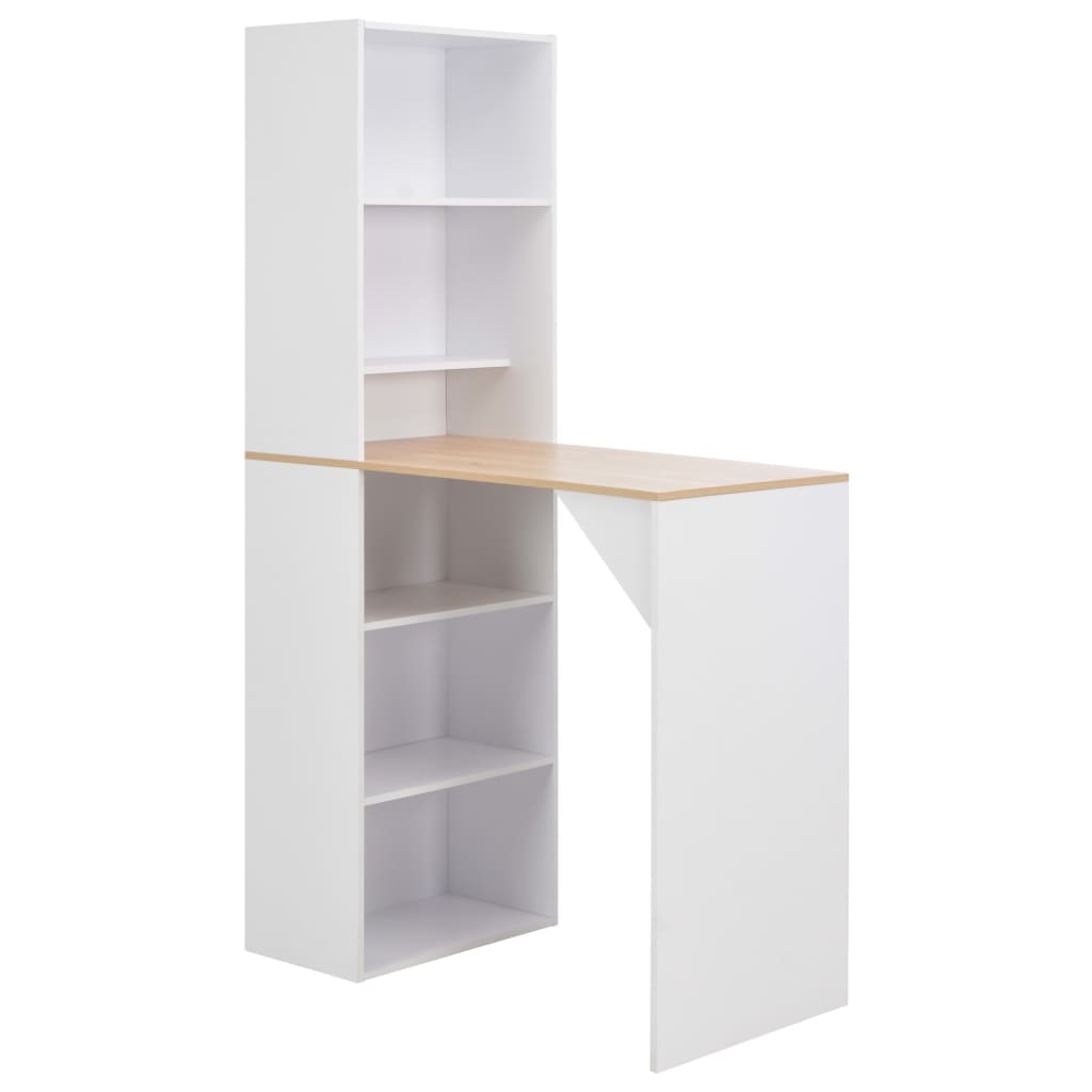 Helloshop26 - Table haute mange debout bar bistrot avec armoire blanc 200 cm 0902041