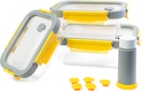 thumbnail of PIKA - Lot de 3 boites alimentaires sous vide en verre + pompe de mise sous vide - 370ml + 640ml + 1050ml - Micro-ondes, four, congélateur - GlassShoc