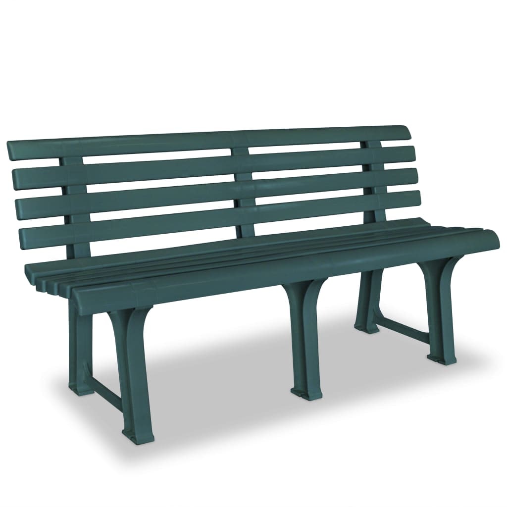 Helloshop26 - Banc de jardin meuble de patio d'extérieur terrasse 145,5 cm plastique vert  02_0011245