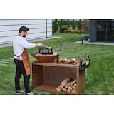 thumbnail of The Favilla FLAME Feuerschale mit Grillplatte & Plancha in Corten | Grillring, Holzstauraum, Rostig