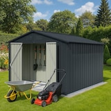 thumbnail of Gerätehaus XXL – verzinktes Metall in Anthrazit | Inkl. Schloss & Werkzeughaken | wetterfester Geräteschuppen, Gartenhaus