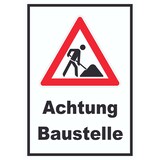 thumbnail of Achtung Baustelle Schild Arbeitsstelle A0 Rückseite selbstklebend