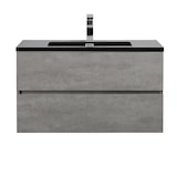 thumbnail of Oreste Luchetta Mobile bagno ANNAT BLACK CEMENT 90 in MDF finitura Cemento L.90 x P.47,5 x H.50 cm