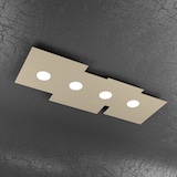 thumbnail of Toplight Plafoniera da soffitto rettangolare 4 luci Plate con attacco GX53, struttura colore sabbia, design moderno 86x37x3cm