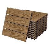 thumbnail of ECD Germany – WPC Terrassenfliesen – 30x30 cm Teak 2m² | Klickfliesen Holzoptik für Balkon & Terrasse