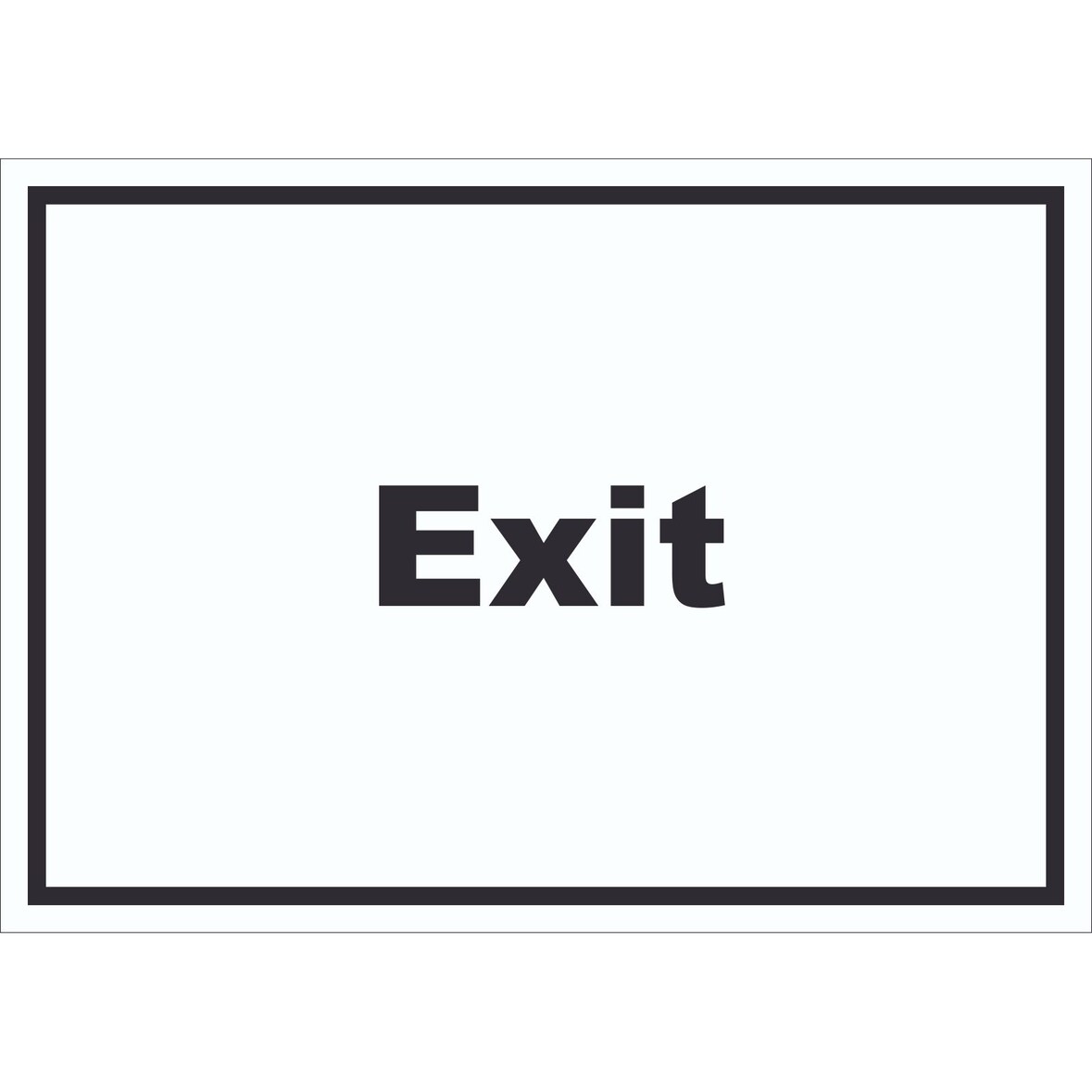Exit Schild mit Text Ausgang waagerecht A3 Rückseite selbstklebend
