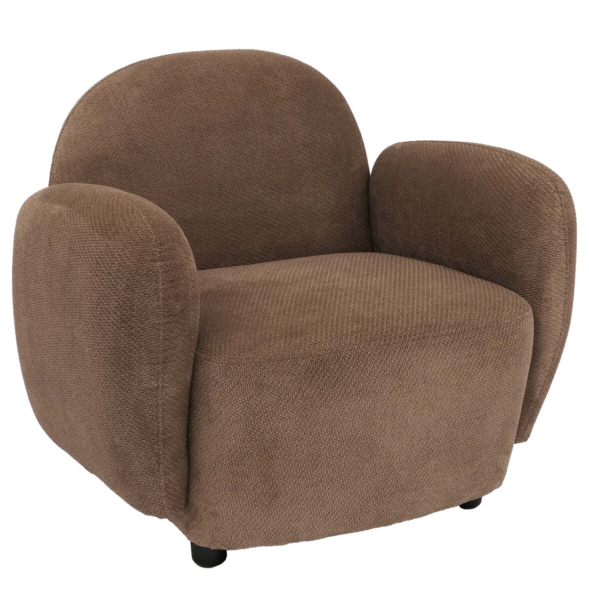 Sillón HWC-P33, sillón lounge/relax/cocktail Sillón tapizado, tela/textil chenilla (330 g/m²) Oeko-Tex ~ marrón