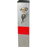 thumbnail of 2x Absperrpfosten eckig Parkplatzsperre Sperrpfosten klappbar Standfuß