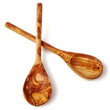 thumbnail of 2er Set Kochlöffel aus Olivenholz mit rundem Stiel 25 cm