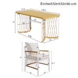 thumbnail of Merax Gartenmöbel Set 6-Sitzer, Outdoor Essgruppe mit Tisch und Stühlen, WPC Tisch Holzoptik, Eisengestell weiß, PE Rattan