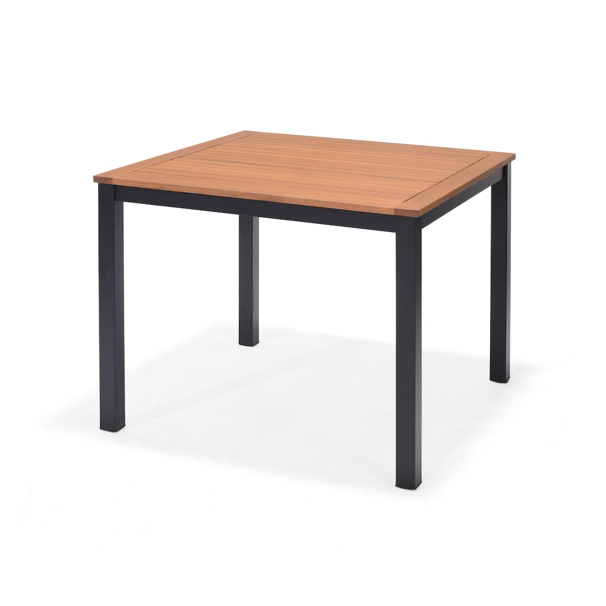 METRO PROFESSIONAL Tavolo da bistrot Lynx, alluminio/legno di eucalipto, 90 x 90 cm, quadrato, nero