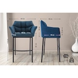 thumbnail of Taburete de Bar Damaso Tela con Base de Cuatro Patas Azul/Negro