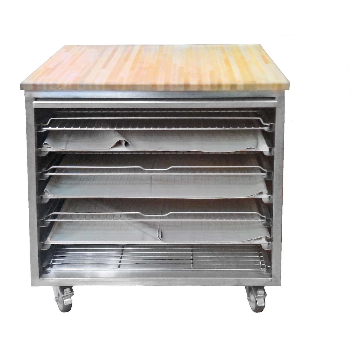 L2G Meuble de fermentation inox avec dessus en hêtre 90 x 90 x 70 cm L2G - APARB