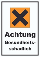 thumbnail of Schild Gefahrensymbol Gesundheitsschädlich Kreuz hochkant A1 (594x841mm)
