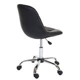 thumbnail of Sedia girevole HWC-A60, sedia da ufficio, sgabello da lavoro, sedile a guscio in similpelle ~ nero