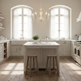 thumbnail of Cascina - Shabby-Kronleuchter aus weiß lackiertem Holz und Eisen, 5 Lichter, 115 - Ø60 - BL265-5-BCO