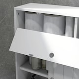 thumbnail of kleankin mueble auxiliar baño moderno armario de baño con 4 ruedas 2 agujeros para papel 2 armarios y estantes ajustables para salón 52x17x67 cm
