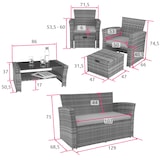 thumbnail of tectake Salon de jardin Modena 3+2+1 avec housse de protection - noir/gris - 404299