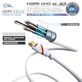 thumbnail of CSL 8k HDMI Kabel 2.1, 4K Ultra HD, UHD, Full HD, 3D, ARC, High Speed mit Ethernet, HDMI Typ A - 15m