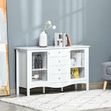 thumbnail of HOMCOM Aparador de Cocina 2 Puertas de Vidrio Estante Ajustable 4 Cajones