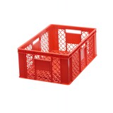 thumbnail of 6 Stück Bäckerkisten 600 x 400 x 230 mm + 1 Transportroller in Rot