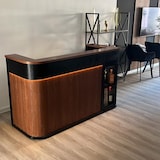 thumbnail of Bartresen, Empfangstheke in Holzoptik – Holzmaserungsdesign, geeignet für Bar, Restaurant & Café Braun 170x60x100cm【Hutaohei 170】