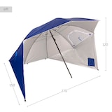 thumbnail of Aktive Guarda-sol de praia anti-vento 8 varetas 240 cm azul c/janelas